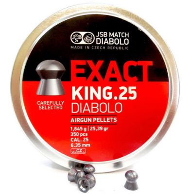 Пульки JSB Exact King 25 Diabolo 1,645гр. к.6,35мм (350шт)